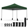 9.5 x 9.5 Feet Pop up Canopy Tent with Adjustable Heights-Green