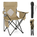 Folding Camping Chair with Mesh Fabric Backrest Solid Metal Frame and Carrying Bag-Green