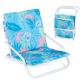 Set of 2 Folding Beach Chairs with Sponge Padded Seat for Camping-Color