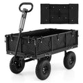 880 lbs Utility Wagon Flatbed with Removable Oxford Cloth Liner-Black