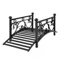 3.3 ft Garden Metal Bridge with Dual Patterned Side Rails