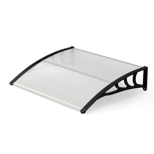 39 x 30 Inch Outdoor Front Door Window Awning Door Canopy Exterior-Black