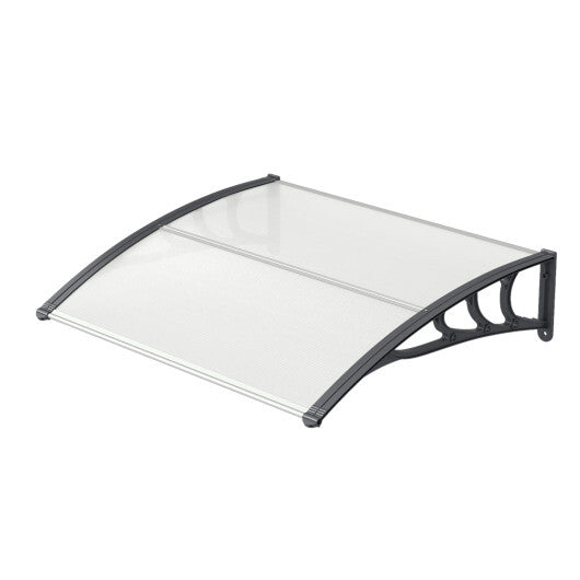 39 x 30 Inch Outdoor Front Door Window Awning Door Canopy Exterior-Black