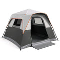 6-Person Outdoor Camping Tent Blackout Easy Setup Instant Cabin Tent with Rainfly and Carrying Bag-Grey