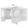 10 x 10 FT Pop Up Canopy Tent with 4 Sidewalls and Adjustable Height Waterproof-White