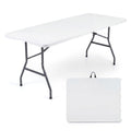 6 FT Plastic Fold-in-Half Camping Table-White