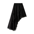 Summer Hem Irregular Asymmetric Fashionable Polka Dot Skirt Elastic High Waist Multi Layer Lace Dress