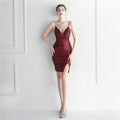 Sequ Dress Car Model Bridesmaid Celebration Activity Sexy Sling Hip Wrapped Short Small Dress