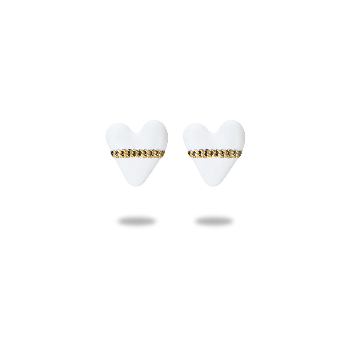 Colorful Oil Necklace Love Stainless Steel Studs Personalized Minority Design Light Luxury Titanium Steel Earrings