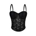 Lace Mesh See through Boning Corset Corset Sling Slim Fit with Brassiere Pad Waist Trimming Body Shaping Outer Wear Sexy Beauty