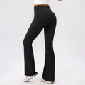 Autumn Winter Fleece Lined High Waist Yoga Bell Bottom Pants Hip Raise Slimming Sports Bootcut Trousers Warm Outdoor Workout Running Pants
