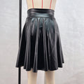Leather Jacket Women Clothing Autumn Winter High Waist Big Swing Faux Leather Skirt Umbrella Skirt