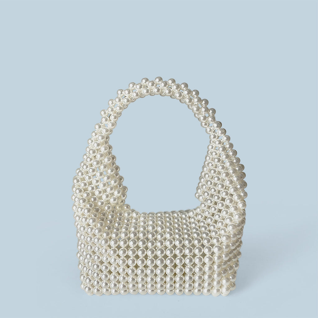 Handmade Beaded Bag Pillow Boston Cocktail Imitation Pearl Bag Chain Free Handbag