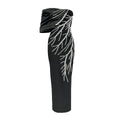 Niche Design Beads Rhinestones off Shoulder Bandage One Piece Dress Party Cocktail Evening Dress