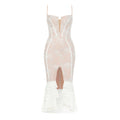 Bandage Dress Sexy Lace Ruffled Slit Sheath Fishtail Cami Dress Bandage Dress