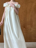 Tencel Fabric Off Shoulder Tube Top Dress Korean High Grade Ruffled Spaghetti Straps Vest Dress