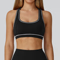Contrast Color Brushed Yoga Bra H Shaped Beauty Back Sports Vest Outdoor Sports Running Exercise Underwear