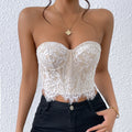 Women Clothing Top Sexy Lace Eyelash Floral High Sense Underwear Bandeau Vest