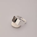 Graphic Square Diamond Ring Women Retro Minimalism Open Ring Hip Hop Index Finger Ring Accessories