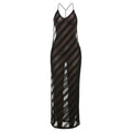 Women Clothing Spring Arrival Sexy Side Split Bare Back Slim Fit See through Dress
