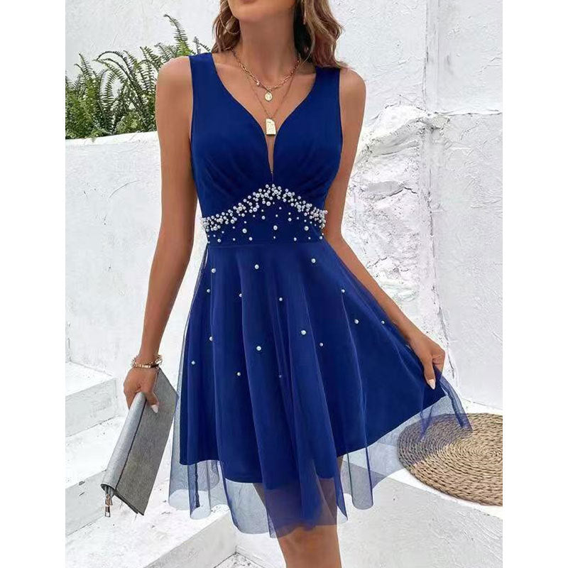 French Sleeveless Dress Women Braces Dress Sexy High Grade Dress