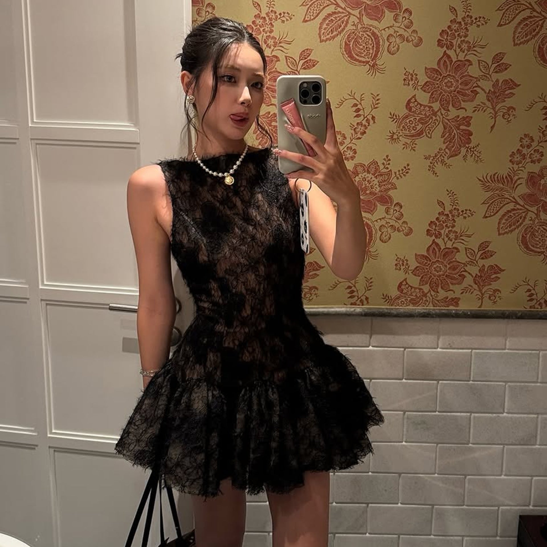Autumn Winter Women Clothing Socialite Slimming Backless Sleeveless Dress