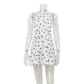 Summer Sexy Wind Sleeveless Lace up Halterneck Backless High Waist A line Slimming Polka Dot Printed All Matching Dress