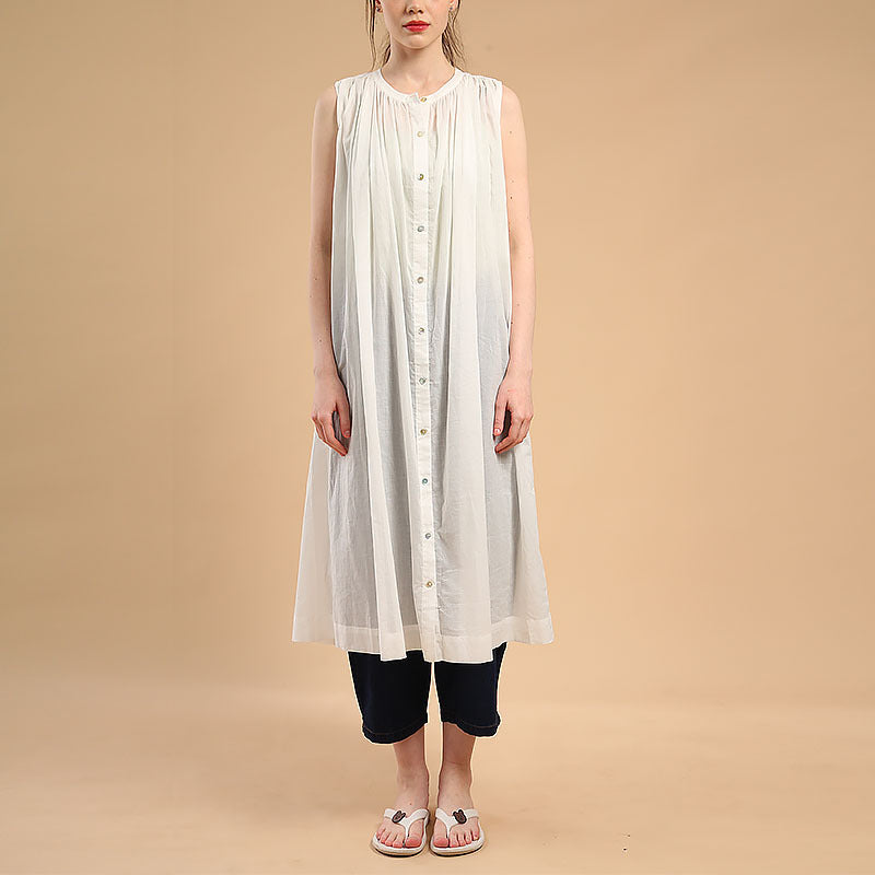 French Pleating Dress Summer Western Paris Yarn Loose Large Dress A Line Dress Can Be Used as Blouse