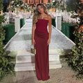 Satin Dress Women Autumn Elegant Sexy Sexy Slim Fit Maxi Dress