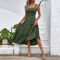 Women Solid Color Sling Summer Dress
