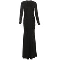 Autumn Women Clothing French Elegant round Neck Long Sleeve Narrow Flattering Dress