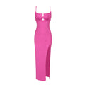 Autumn Winter Black Shell Suspender Chest Pleating Dress Sexy Slim Hip Women Clothing