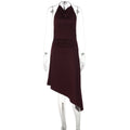 Women Clothing Sexy Backless Crumpled Waist Slim Fit Tied Dress Women