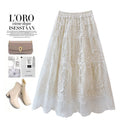 Lace Embroidered Skirt Four Seasons Korean Embroidered Pettiskirt Gentle Lace Mesh Umbrella Skirt