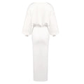 Women White Autumn Winter Extended Slimming High Elastic Maxi Dress Hip Dress Long Sleeve Dress