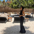 Summer Solid Color Sleeveless Hooded Swing Collar Sexy Slim Maxi Dress