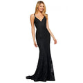 Women Clothing Dress Black Lace Office Criss Cross Strap Fishtail Evening Dress