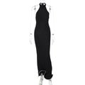 Women lothing Summer Sexy Backless Elegance Sleeveless Halter Wooden Ear Swing Dress