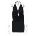Women Summer Sexy Deep V Plunge neck Halter Bandage Bare Back Skinny Sheath Dress