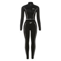 Autumn Winter Women Sexy Cropped Long Sleeve Top Slim Hip Pants Set Women