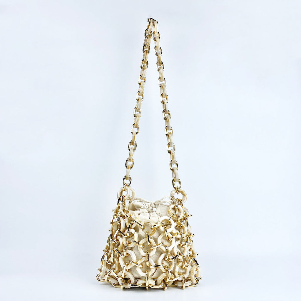 Niche Unique Dignified Hollow Out Cutout Acrylic Woven High Grade Exquisite Shoulder Bag Women