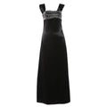 Autumn Winter Women Elegant Strap Tube Top Backless Rhinestone Waist Tight Maxi Dress for Women