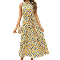 Dress Printed Halter High Waist Slim Beach Dress Women