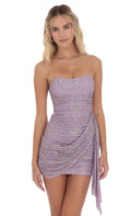 Pleated Embellished Dress Sequined Ribbon Women Sexy Backless Evening Dress Flash Dress