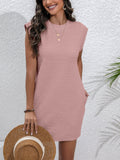 Summer Women Clothing Solid Color Loose Sleeveless Sleeve Dress for Women