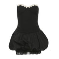 Winter Women Clothing Sexy Contrast Color Bandeau Slim Fit Stitching Bud Dress