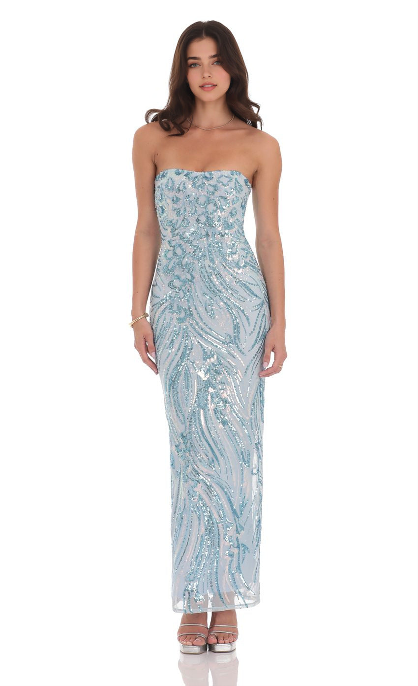 Cocktail Goddess Women Embroidered Floral Sequined Evening Dress Tube Top Fishtail Group Slim Dress