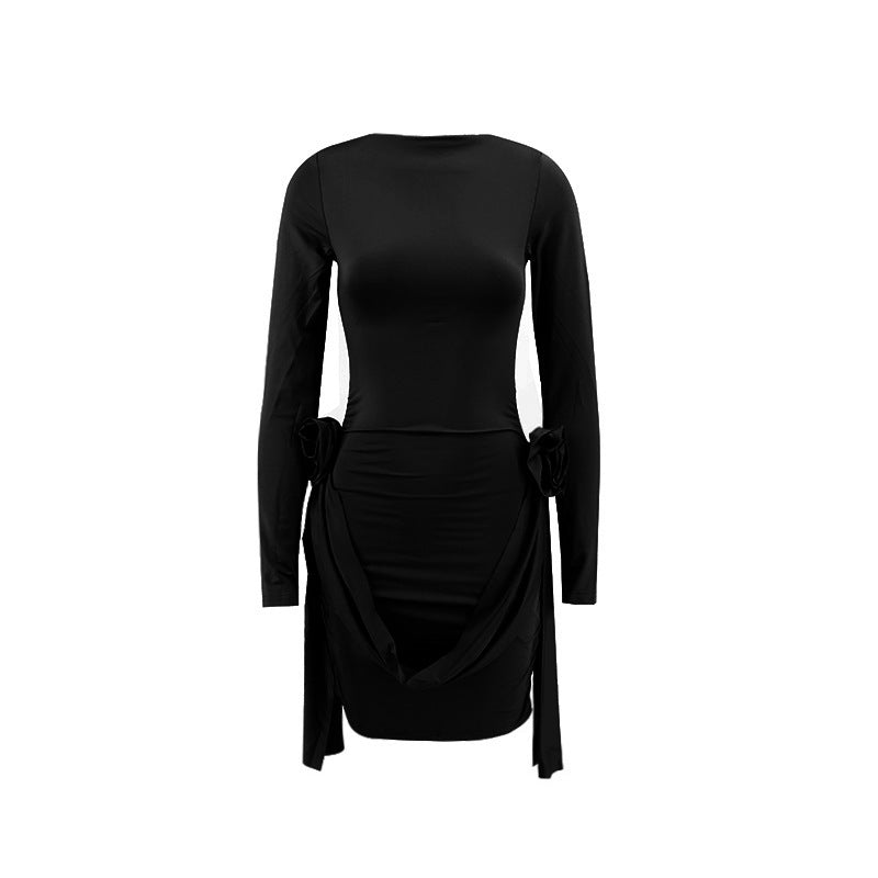 Autumn Winter Sexy Solid Dress