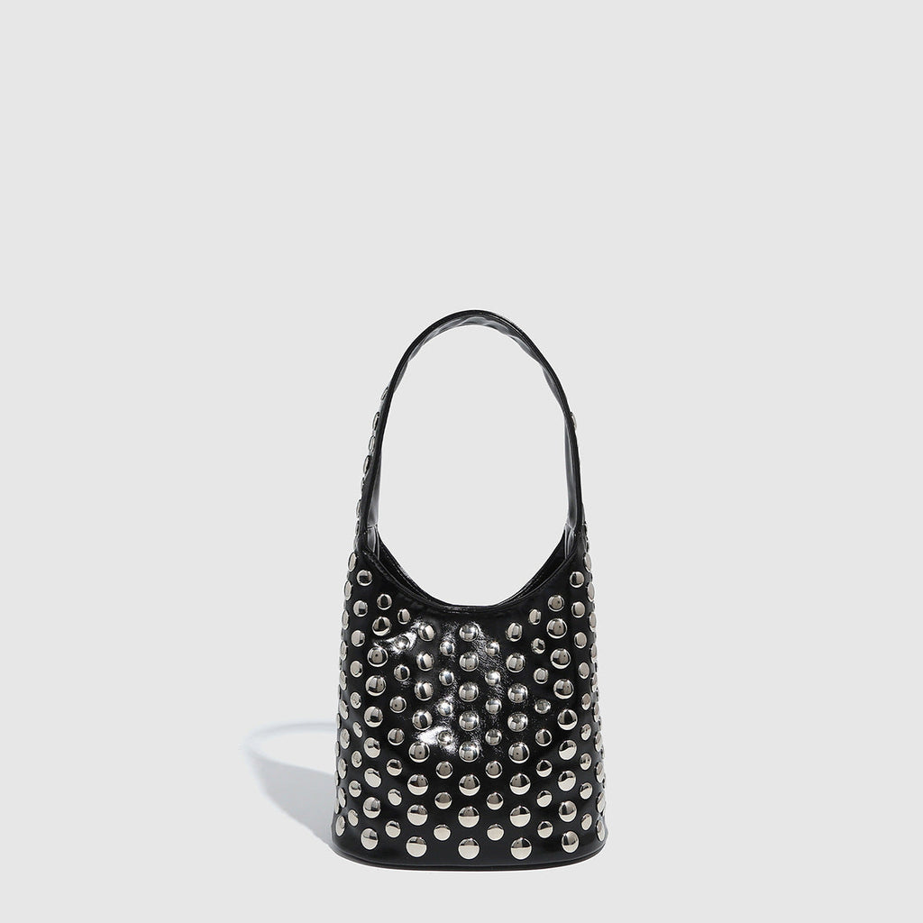 Rivet Large Bag Large Capacity Office Bag Portable Shoulder Bag Steampunk Women Bucket Bag