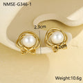 Pearl Series Earrings Stainless Steel 18K Gold Plating Stud Earrings Elegant Floral Earrings